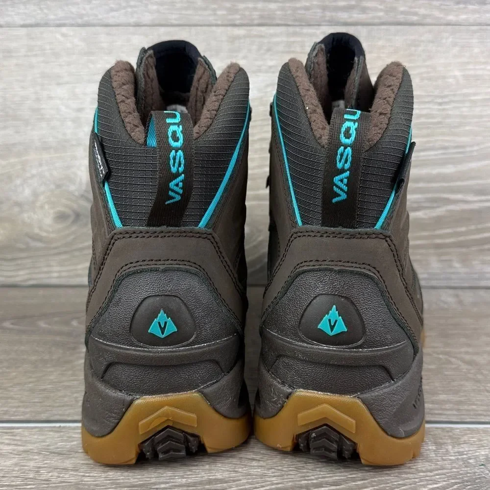 Vasque Snowblime Waterproof 200g Insulated Women's Sz 8M Brown Leather Teal Boot